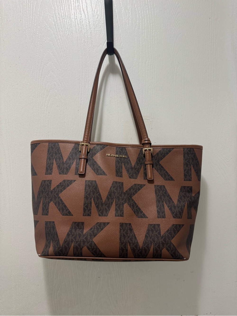 Michael Kors Brown MK Logo Reversible Tote